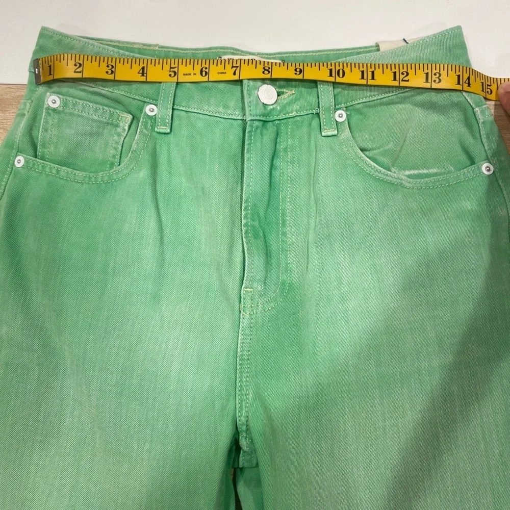 Free People The Pacifica High Rise Slim Straight Leg Jeans in Kelly Green.Sz 27